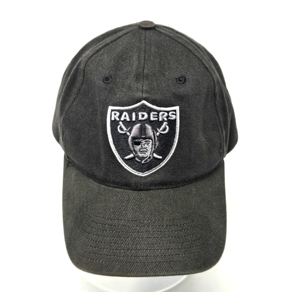 NFL OAKLAND RAIDERS 100% COTTON BLACK BASEBALL HAT CAP UNISEX OS